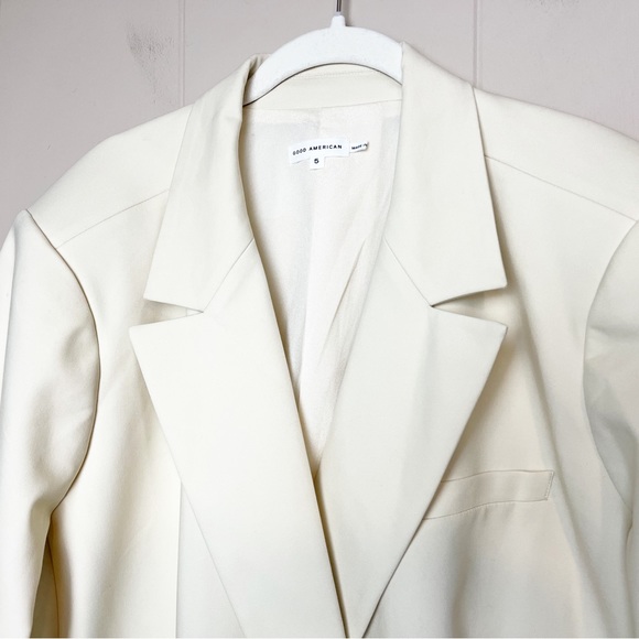 Good American NWOT Woven Blazer 2.0 bone ivory boss jacket career office 2X XXL - Picture 4 of 15